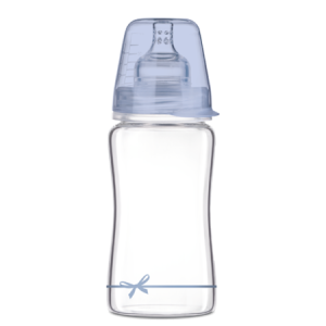 LOVI Diamond Glass fľaša 250 ml Baby Shower modrá 3m+
